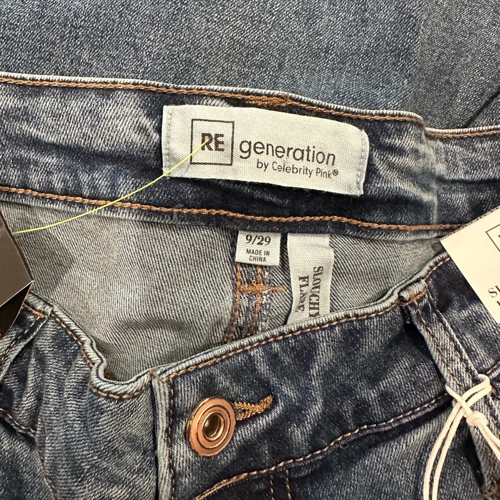 NWT—Celebrity Pink Dark Blue Slouchy Flare Jeans - Picture 3 of 5